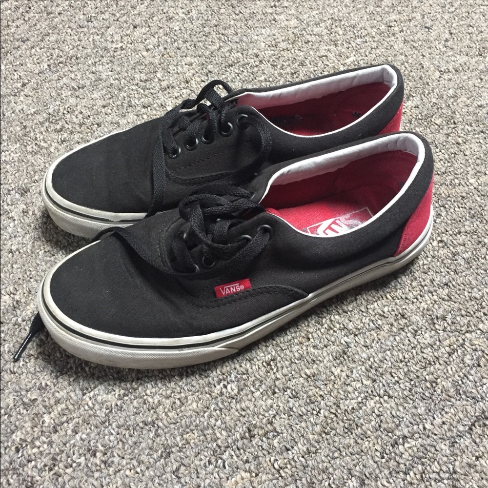 Black and red Vans